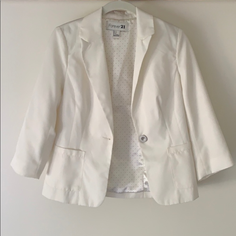 Forever 21 White Blazer Jacket
